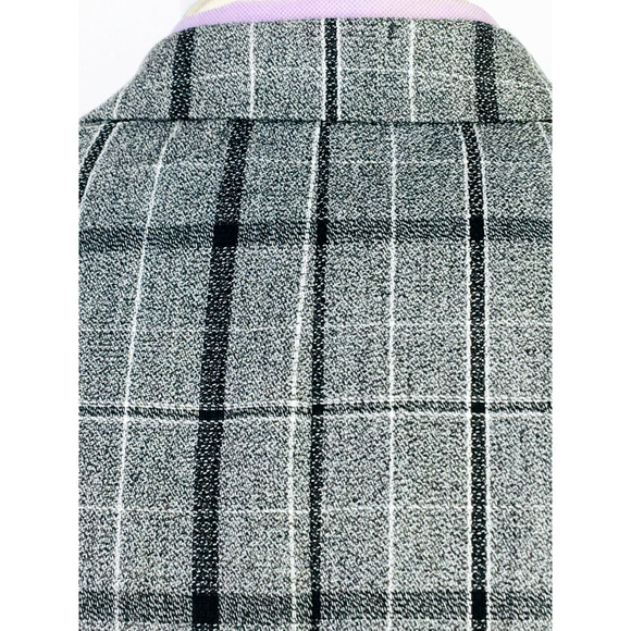 38R NWT Boohoo Man Mens 2 Button Blazer Sport Coat Jacket Pencil Gray Glen Check - Picture 4 of 12